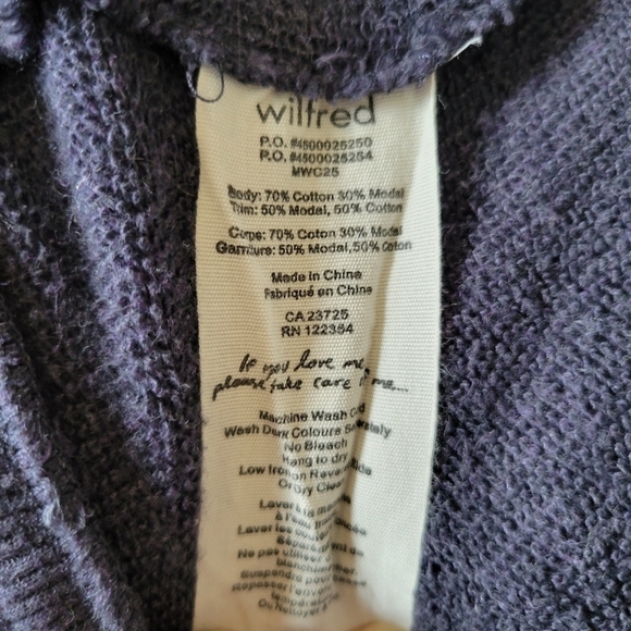 ARITZIA Wilfred Blue/Purple Cardigan - Picture 4 of 5